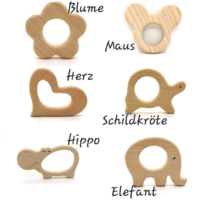 Greifling Baby personalisiert mit Namen Beißring Rosa Geschenk Geburt Greifring - CreativMade
