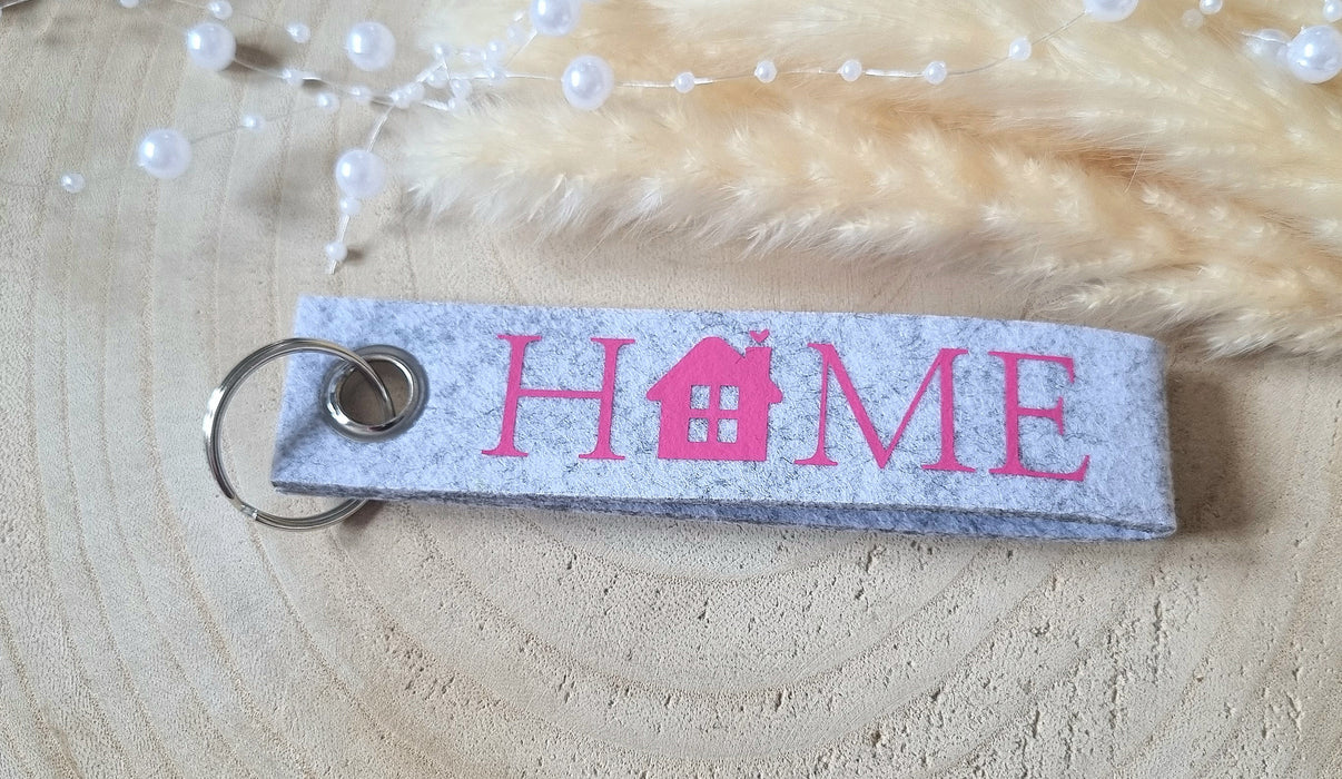 Filz Schlüsselanhänger personalisiert Home Zuhause Anhänger kleines Geschenk - CreativMade 