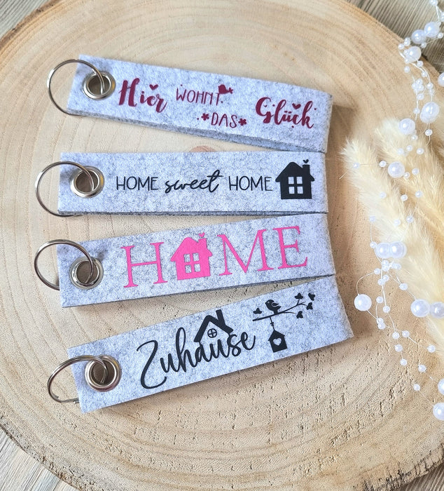 Filz Schlüsselanhänger personalisiert Home Zuhause Anhänger kleines Geschenk - CreativMade 