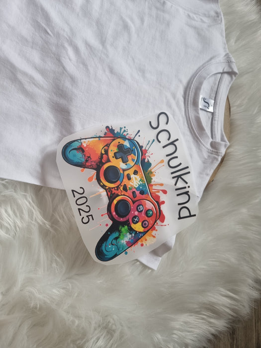 Bügelbild Controller Schulkind Kinder Textilaufbügler DIY Projekt hochwertiger DTF Ausdruck XL - CreativMade