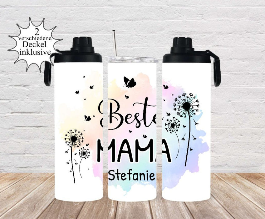 Thermobecher to go personalisiert Besties Beste Mama Trinkbecher mit Strohhalm Tumbler Becher Kaffeebecher Geschenk - CreativMade 