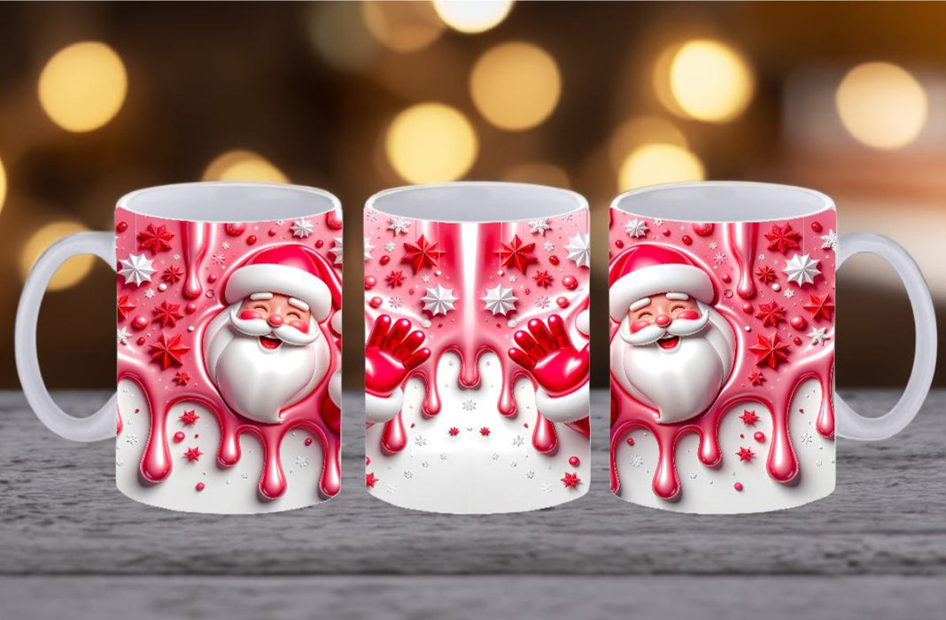 Weihnachtstasse personalisiert Weihnachtsmann Tasse Weihnachten Keramik Emaille Geschenkidee Nikolaus - CreativMade 