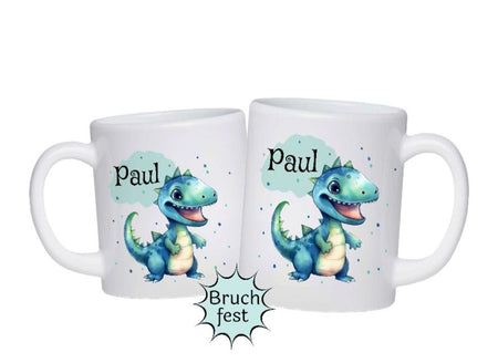 Kindertasse Tasse Drache Junge personalisiert mit Name Kunststoff bruchsicher Lerntasse Namenstasse - CreativMade