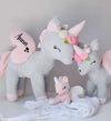 Einhorn personalisiert mit Name Kuscheltier Mädchen Stofftier Geschenk Geburt Baby Plüschtier - CreativMade 