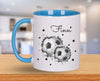 Personalisierte Tasse Fußball Kindertasse mit Name Junge Emaille Keramik Namenstasse - CreativMade