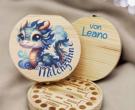 Personalisierte Zahndose Milchzahndose Drache mit Name Zahnbox für Milchzähne Geschenk Einschulung - CreativMade 