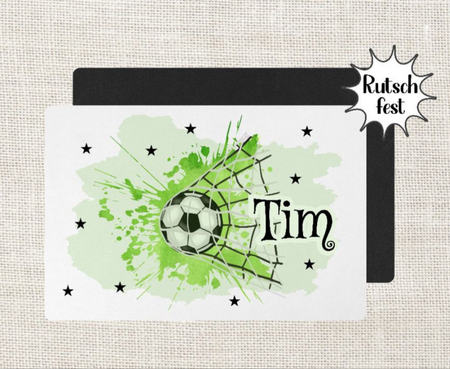 Tischset Kinder Fußball Grün personalisiert mit Name Junge Platzdeckchen Platzset Einschulung - CreativMade