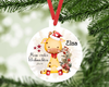 Mein erstes Weihnachten personalisiert Mädchen Giraffe Weihnachtsbaum Anhänger mit Name Weihnachtsanhänger Christbaumschmuck Baby Ornament - CreativMade 