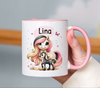 Personalisierte Tasse Pferd Kindertasse mit Name Mädchen Emaille Keramik Namenstasse - CreativMade