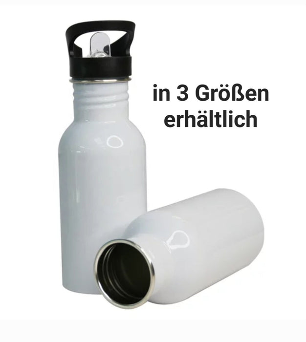 Personalisierte Trinkflasche Einhorn Regenbogen Kinder Edelstahl mit Name mit Strohhalm Mädchen Geschenk Einschulung Geburtstag - CreativMade 