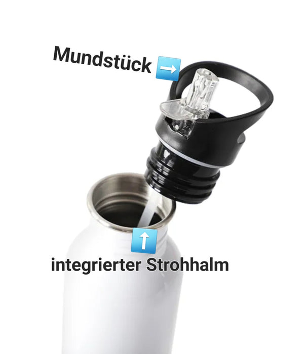 Personalisierte Trinkflasche Traktor Kinder Edelstahl mit Name mit Strohhalm Junge Geschenk Einschulung Geburtstag - CreativMade 