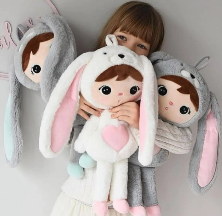 Kuscheltier Hase mit Name Mädchen personalisiertes Plüschtier Stofftier Baby Geburtsdaten - CreativMade 