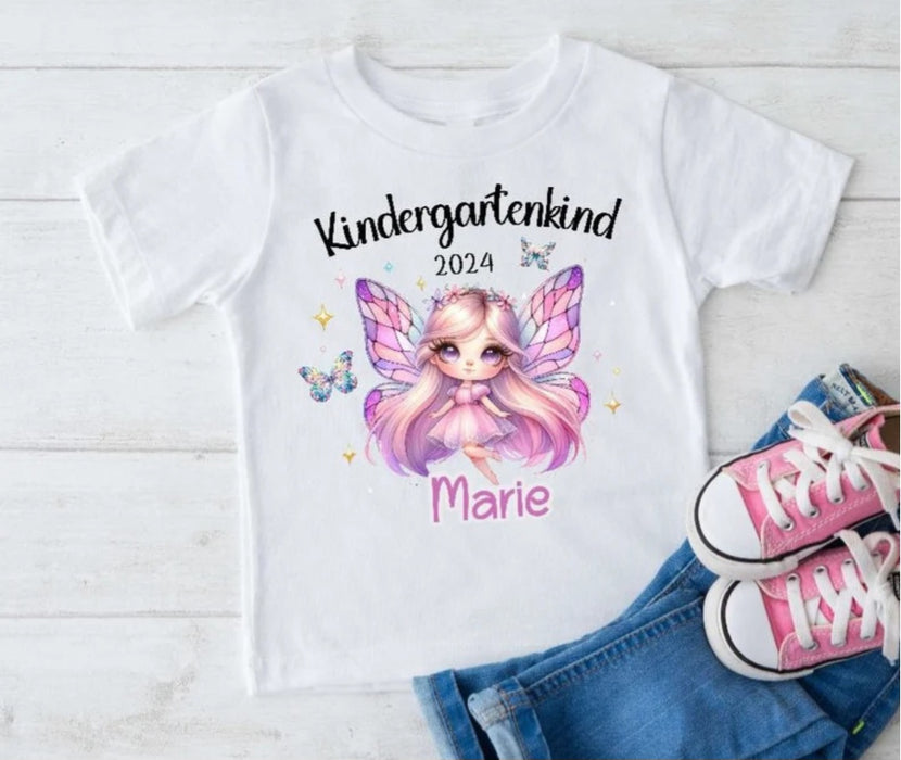 Kindergartenkind T-Shirt Fee personalisiert Kita Kind Mädchen Kindergarten Start - CreativMade 