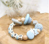 Greifling Baby personalisiert mit Namen Fuchs Beißring Mintgrün Geschenk Geburt Greifring - CreativMade
