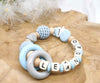 Greifling Baby personalisiert mit Namen Fuchs Beißring Mintgrün Geschenk Geburt Greifring - CreativMade