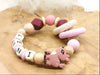 Greifling Baby personalisiert mit Namen Reh Beißring Weinrot Geschenk Geburt Greifring - CreativMade