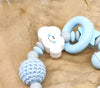 Greifling Baby personalisiert mit Namen Wolke Beißring Babyblau Geschenk Geburt Greifring - CreativMade
