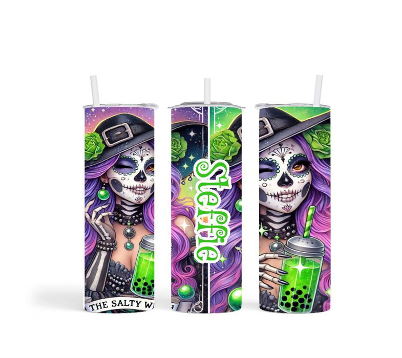 Thermobecher to go personalisiert Halloween Trinkbecher mit Strohhalm Tumbler Becher Kaffeebecher - CreativMade 