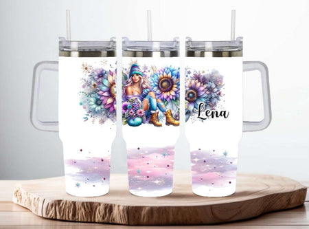 Thermobecher to go personalisiert Edelstahl mit Strohhalm Kaffebecher Trinkbecher 1100ml Skinny Cup Becher - CreativMade