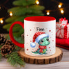 Weihnachtstasse personalisiert Kindertasse Dinosaurier Junge Tasse zu Nikolaus Geschenk - CreativMade 