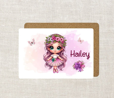 Tischset Kinder Ballerina personalisiert mit Name Mädchen Platzdeckchen Platzset Einschulung - CreativMade