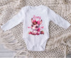 Babybody personalisiert Baby Body mit Name Esel Mädchen Baumwolle Strampler Baby - CreativMade 