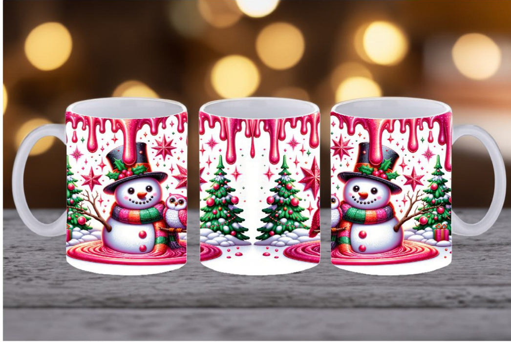 Weihnachtstasse personalisiert Schneemann Tasse Weihnachten Keramik Emaille Geschenkidee Nikolaus - CreativMade 