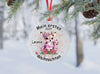 Mein erstes Weihnachten personalisiert Mädchen Reh Weihnachtsbaum Anhänger mit Name Weihnachtsanhänger Christbaumschmuck Baby Ornament - CreativMade 