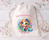 Wechselkleidung Kita Meerjungfrau Tasche personalisiert mit Name Mädchen Kindergarten Wechselwäsche Wechselsachen Beutel - CreativMade 