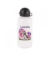 Trinkflasche Kinder Pferd mit Name Mädchen Sportflasche Schule Karabiner Aluminium - CreativMade 