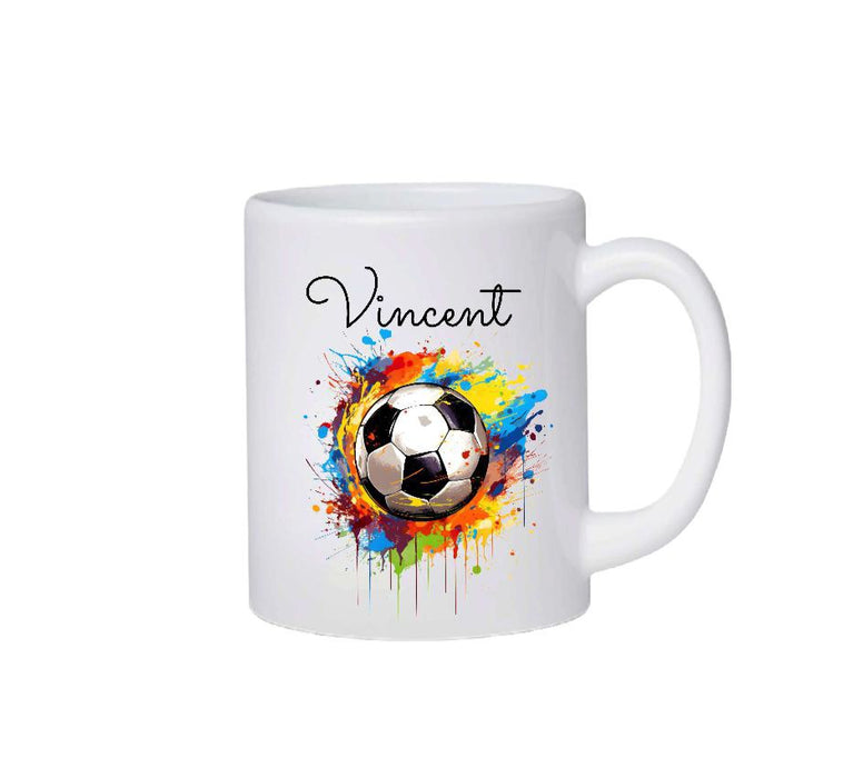 Kindertasse Tasse Fußball Junge personalisiert mit Name Kunststoff bruchsicher Lerntasse Namenstasse - CreativMade