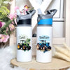 Personalisierte Trinkflasche mit Namen und Strohhalm Traktor Wasserflasche aufklappbares Mundstück - CreativMade