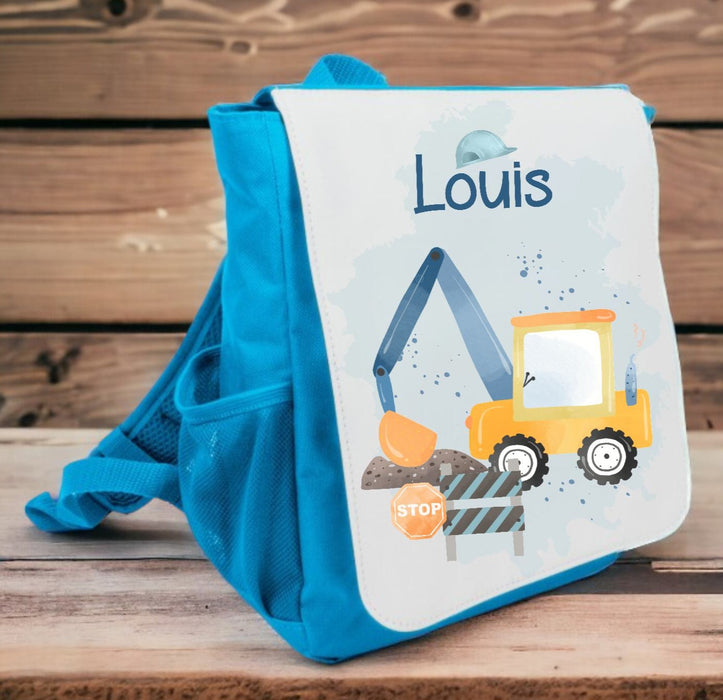 Kindergartenrucksack personalisiert mit Name Bagger Junge Kindergartentasche Kita - CreativMade