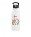 Personalisierte Trinkflasche Einhorn Regenbogen Kinder Edelstahl mit Name mit Strohhalm Mädchen Geschenk Einschulung Geburtstag - CreativMade 