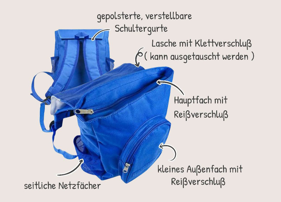 Kindergarten Rucksack personalisiert mit Name Pfau Mädchen Kindergartentasche Kita Kinder - CreativMade