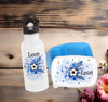 Set Brotdose und Trinkflasche personalisiert mit Namen Fußball Edelstahl 500ml Lunchbox Jungen - CreativMade