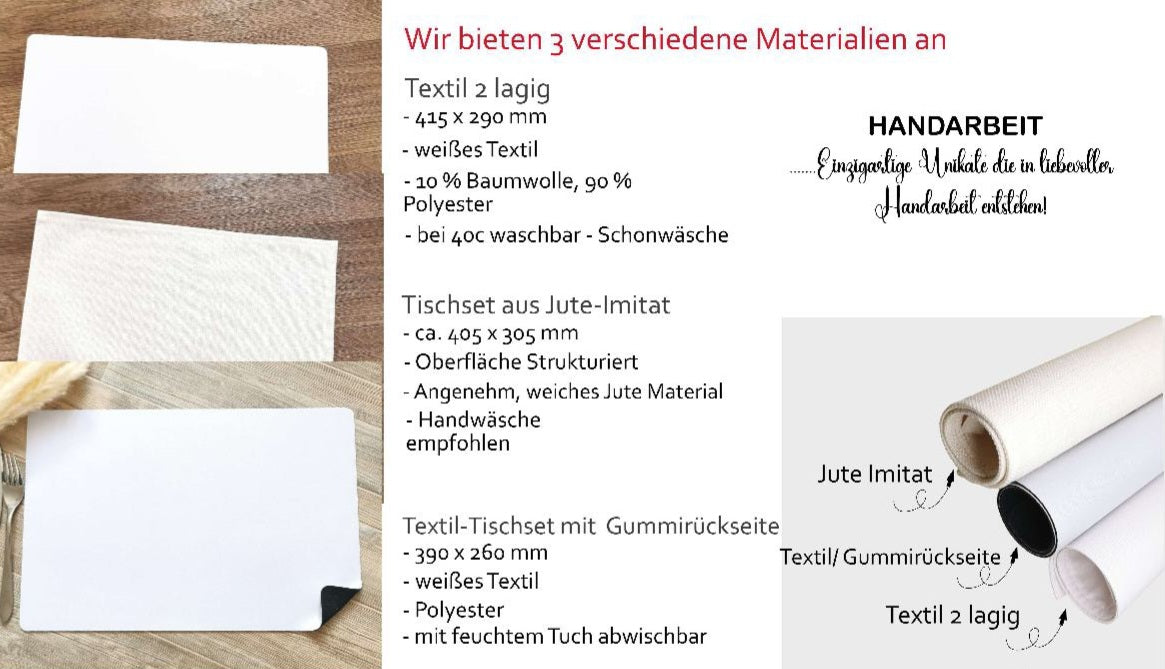 Tischset Kinder personalisiert mit Name Pferd Mädchen Platzdeckchen Platzset - CreativMade 