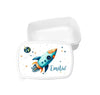 Set Brotdose und Trinkflasche personalisiert mit Namen Rakete Edelstahl 500ml Lunchbox Jungen - CreativMade