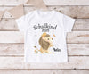 Schulkind T-Shirt mit Name personalisiert Junge Löwe Einschulungsshirt Einschulung erste Klasse Geschenk - CreativMade