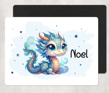 Tischset Kinder Drache personalisiert mit Name Junge Platzdeckchen Platzset Einschulung - CreativMade