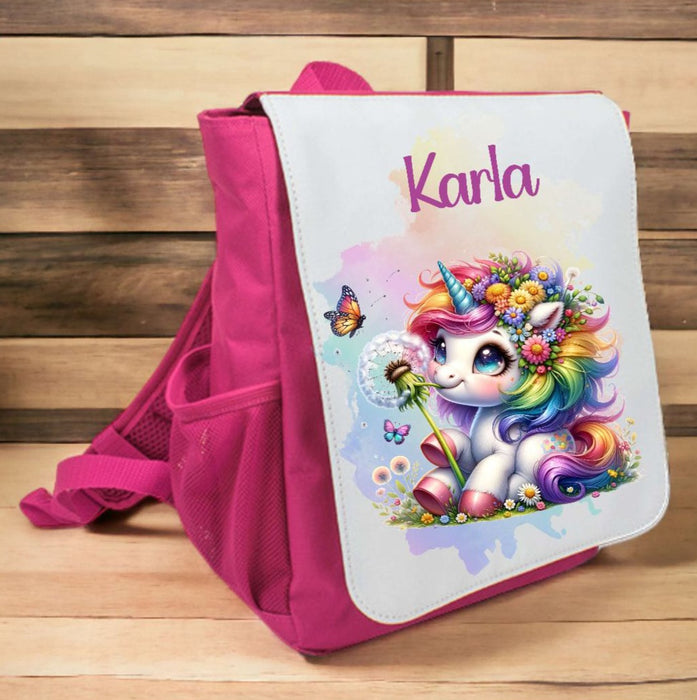 Kinderrucksack Einhorn personalisiert mit Name Einhorn Kindergarten Mädchen Kindergartentasche Kita - CreativMade 