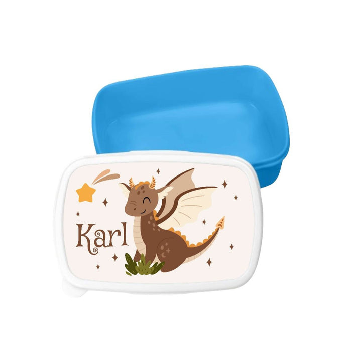 Set Brotdose und Trinkflasche personalisiert mit Namen Dinosaurier Edelstahl 500ml Lunchbox Jungen - CreativMade