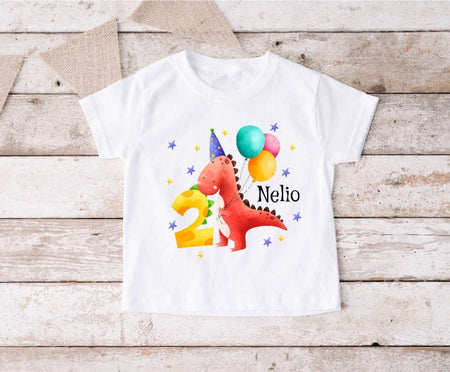 Kinder Geburtstagshirt personalisiert mit Namen Dinosaurier erster Geburtstag Kinder T-Shirt Geburtstag Jungen - CreativMade
