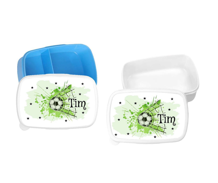 Set Brotdose und Trinkflasche personalisiert mit Namen Fußball Edelstahl 500ml Lunchbox Jungen - CreativMade