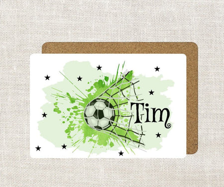 Tischset Kinder Fußball Grün personalisiert mit Name Junge Platzdeckchen Platzset Einschulung - CreativMade