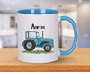 Personalisierte Tasse Traktor Kindertasse mit Name Junge Emaille Keramik Namenstasse - CreativMade