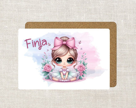 Tischset Kinder Ballerina personalisiert mit Name Mädchen Platzdeckchen Platzset Einschulung - CreativMade