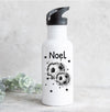 Set Brotdose und Trinkflasche personalisiert mit Namen Fußball Edelstahl 500ml Lunchbox Jungen - CreativMade