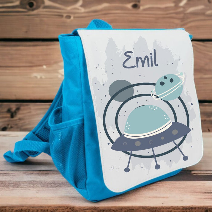 Kindergarten Rucksack personalisiert mit Name Ufo Junge Kindergartentasche Kita Kinder - CreativMade