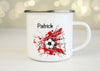 Personalisierte Tasse Fußball Kindertasse mit Name Junge Emaille Keramik Namenstasse - CreativMade